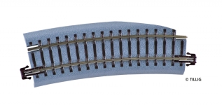 TILLIG 83730 - Bettungsgleis braun, gebogenes Pass-Stück links R353/15° (TT, H0m)